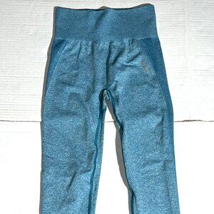 Gymshark Flex High Waisted Atlas Blue Sweat Wicking Seamless Leggings Pants XS